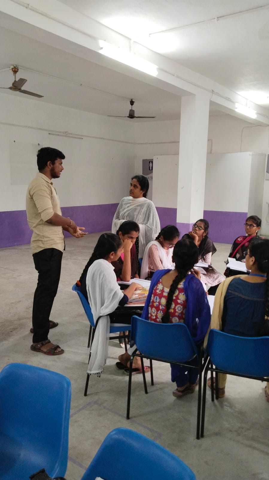 Students during a practical learning exercise
